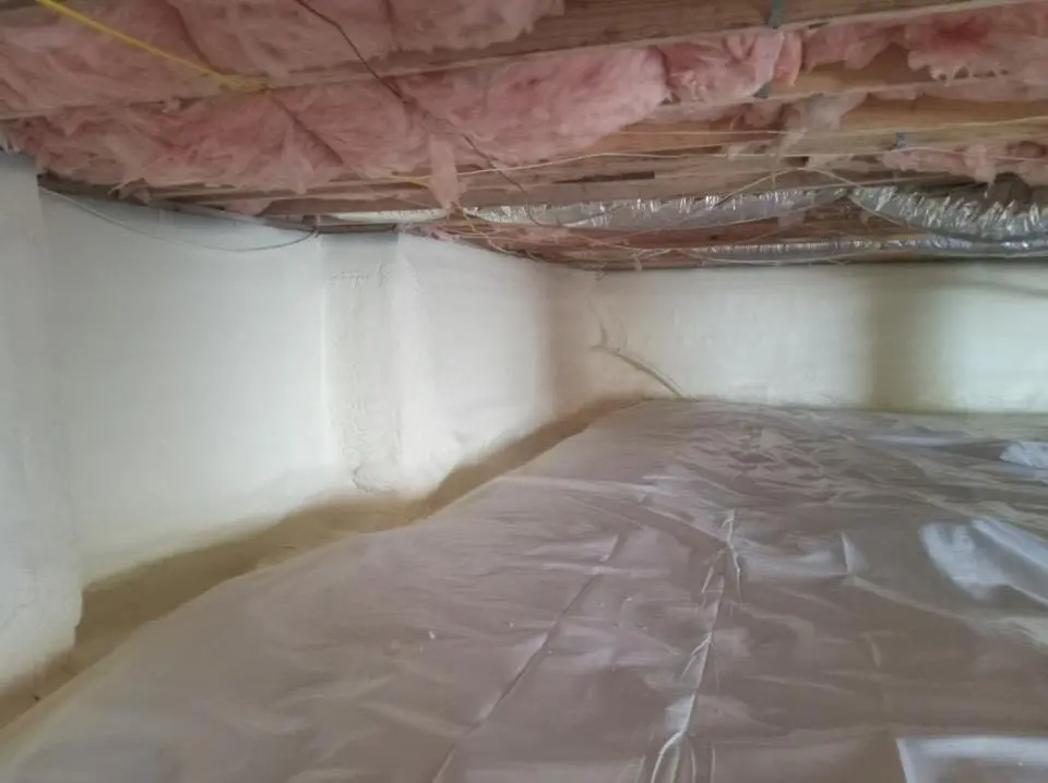 Crawl space encapsulation with closed-cell spray foam for Attic Insulation in Mission Bend